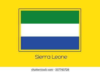 A Flag Illustration of the country of Sierra Leone