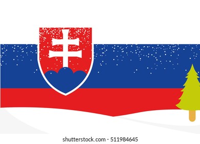 A Flag Illustration of the country of Slovakia