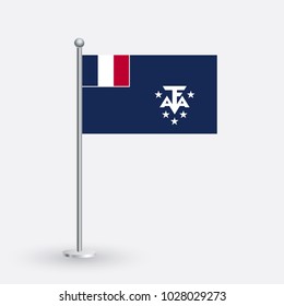 Flag Illustration of the country of Southern and Antarctic . National flag isolated on gray background.