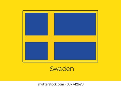 A Flag Illustration of the country of Sweden