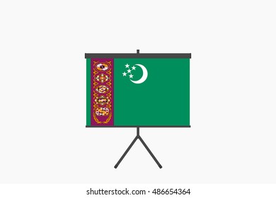 A Flag Illustration of the country of Turkmenistan