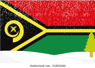 A Flag Illustration of the country of Vanuatu