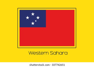 A Flag Illustration of the country of Western Sahara