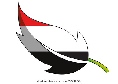A Flag Illustration of the country of Yemen