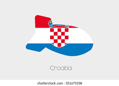 A Flag Illustration of Croatia