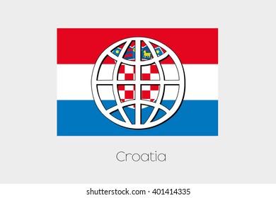 A Flag Illustration of Croatia
