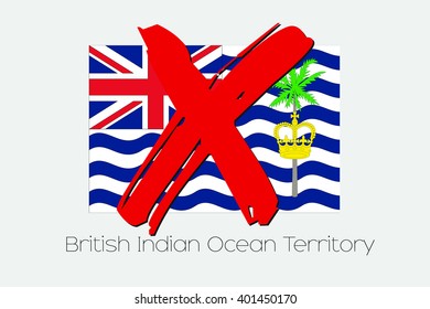 A Flag Illustration with a Cross through it of British Indian Ocean Territory