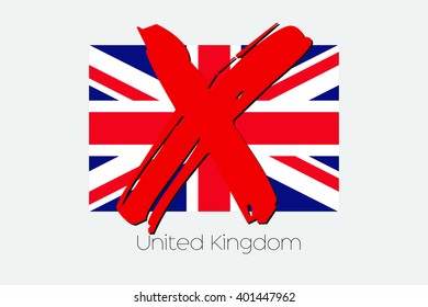 A Flag Illustration with a Cross through it of United Kingdom