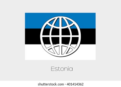 A Flag Illustration of Estonia