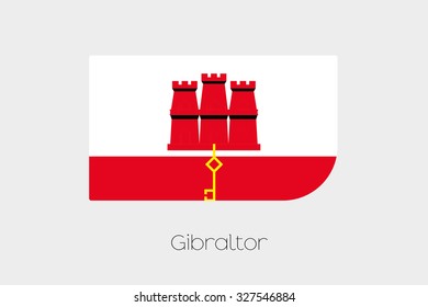 A Flag Illustration of Gibraltar
