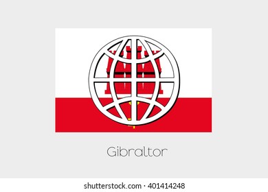 A Flag Illustration of Gibraltar