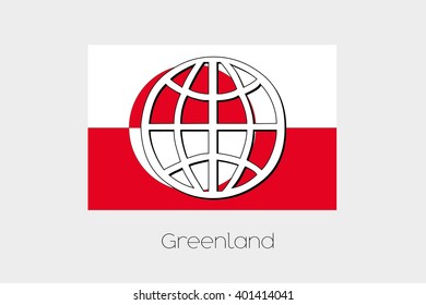 A Flag Illustration of Greenland
