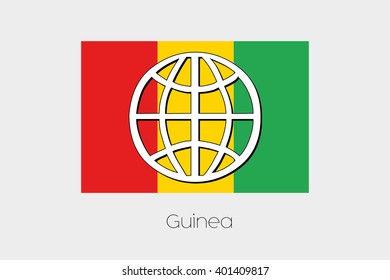 A Flag Illustration of Guinea