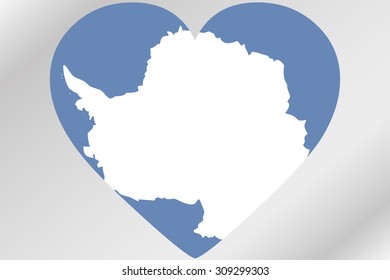 A Flag Illustration of a heart with the flag of Antarctica