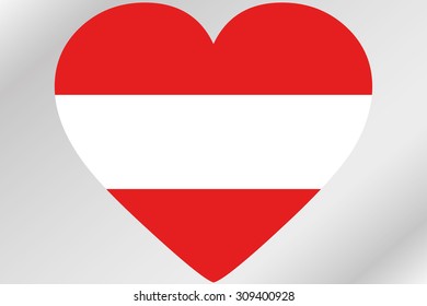 A Flag Illustration of a heart with the flag of  Austria