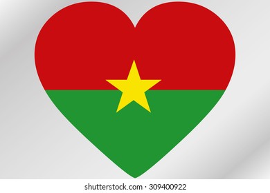 A Flag Illustration of a heart with the flag of  Burkina Faso
