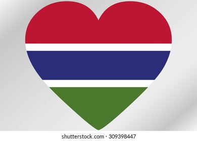 A Flag Illustration of a heart with the flag of  Gambia