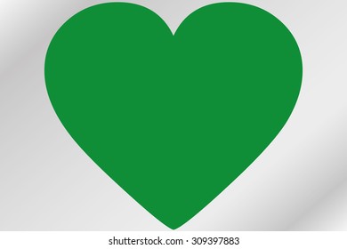 A Flag Illustration of a heart with the flag of Libya