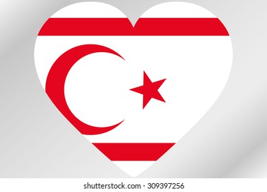 A Flag Illustration of a heart with the flag of Northern Cyprus