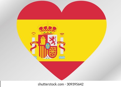 A Flag Illustration of a heart with the flag of Spain