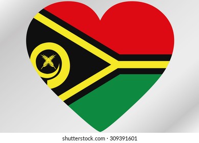 A Flag Illustration of a heart with the flag of Vanuatu