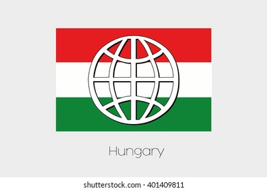 A Flag Illustration of Hungary