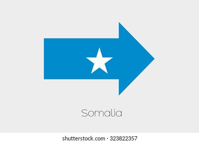 A Flag Illustration inside an arrow of the country of Somalia