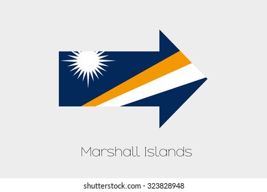A Flag Illustration inside an arrow of the country of Marshall Islands