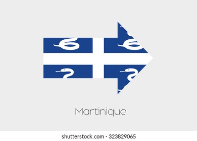 A Flag Illustration inside an arrow of the country of Martinique