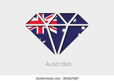 A Flag Illustration inside a Diamond of Australia