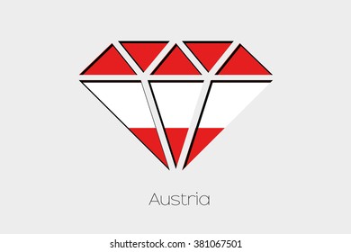 A Flag Illustration inside a Diamond of Austria