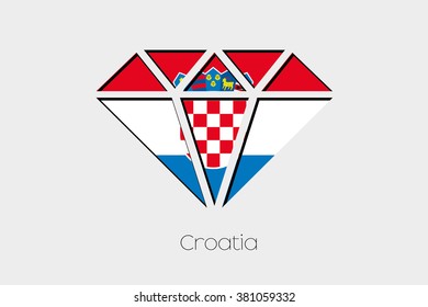 A Flag Illustration inside a Diamond of Croatia