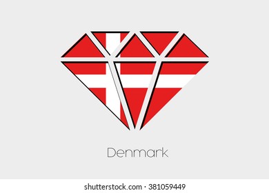 A Flag Illustration inside a Diamond of Denmark
