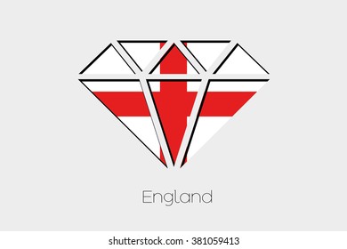 A Flag Illustration inside a Diamond of England