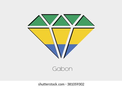 A Flag Illustration inside a Diamond of Gabon