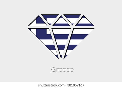A Flag Illustration inside a Diamond of Greece