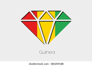 A Flag Illustration inside a Diamond of Guinea