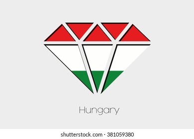 A Flag Illustration inside a Diamond of Hungary