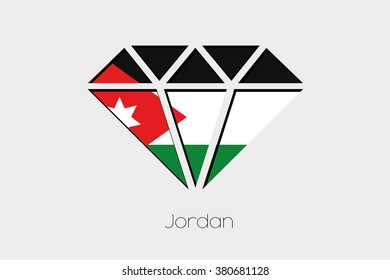 A Flag Illustration inside a Diamond of Jordan