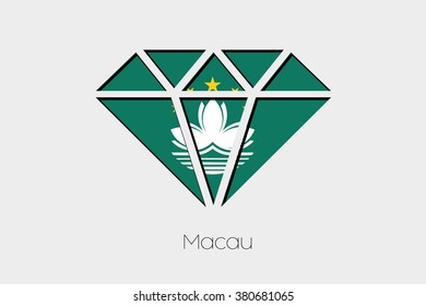 A Flag Illustration inside a Diamond of Macau