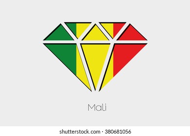 A Flag Illustration inside a Diamond of Mali