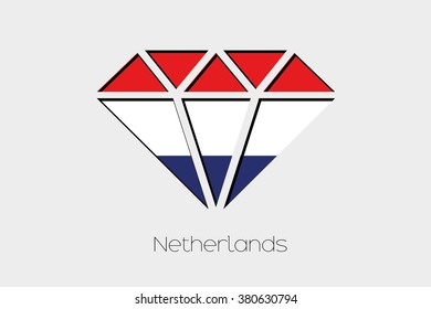 A Flag Illustration inside a Diamond of Netherlands