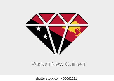 A Flag Illustration inside a Diamond of Papua New Guinea