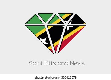 A Flag Illustration inside a Diamond of Saint Kitts and Nevis
