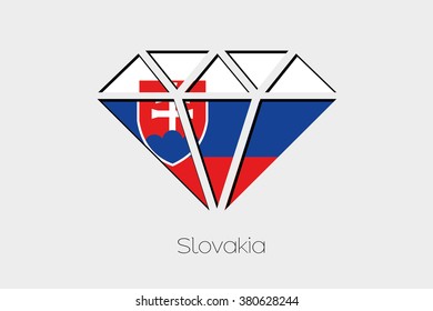 A Flag Illustration inside a Diamond of Slovakia