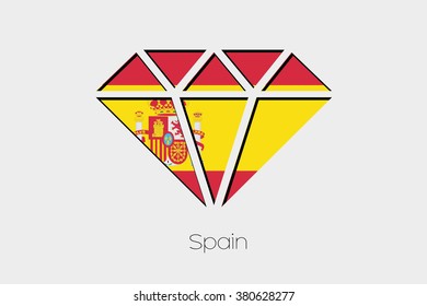 A Flag Illustration inside a Diamond of Spain