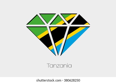 A Flag Illustration inside a Diamond of Tanzania
