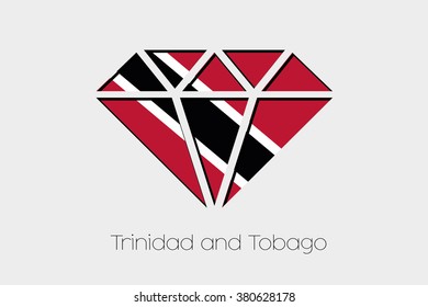 A Flag Illustration inside a Diamond of Trinidad and Tobago