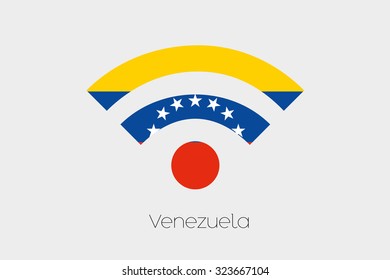 A Flag Illustration inside a Networking Icon of the country of Venezuela