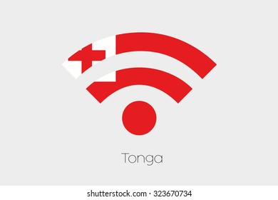 A Flag Illustration inside a Networking Icon of the country of Tonga